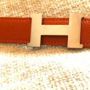 Hermès Reversible Belt with Silver H Buckle